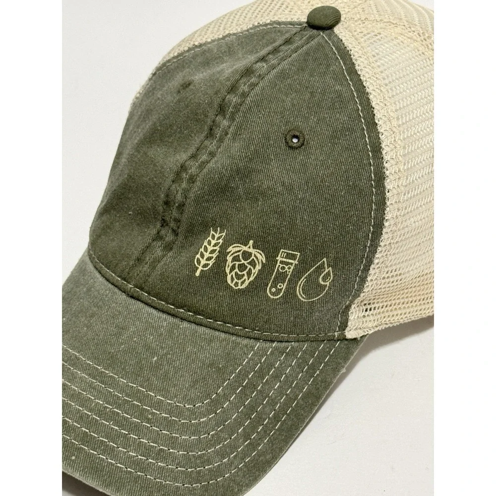 Founders Brewing Trucker Hat Olive Green Cream Mesh Snapback Beer Brewing Icons